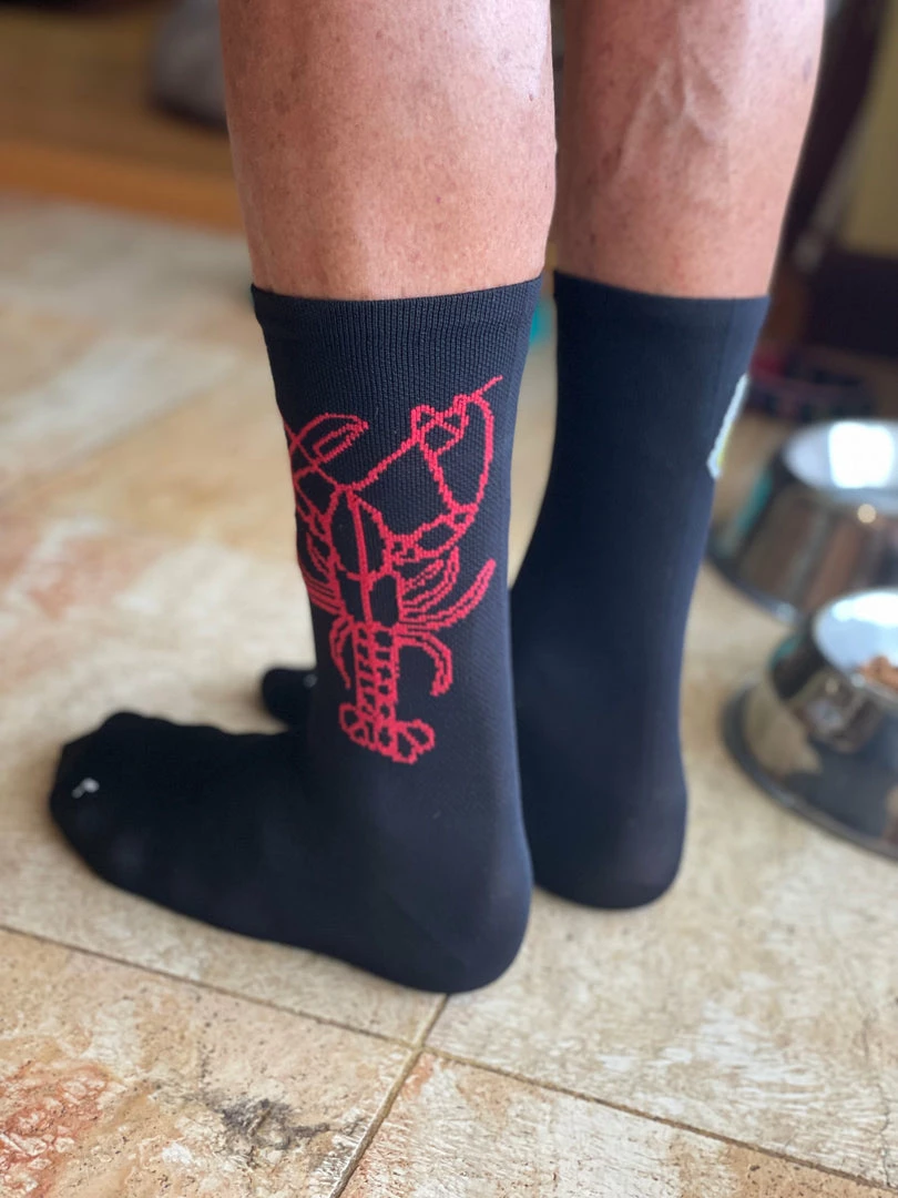 Mack Cycle 6" "I'll Have The Lobster" Bottom Feeter Cycling Socks With Compression SHOES